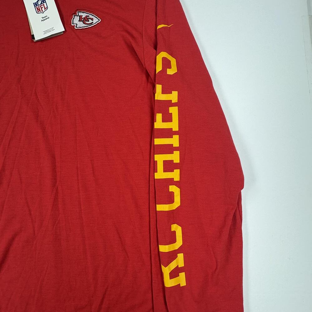 Kansas City Chiefs Shirt Mens Medium Red Yellow NFL Football Nike Hoodie Tee - Picture 3 of 12